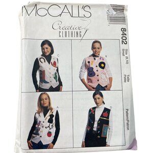 McCalls Creative Clothing 8402 Sewing Pattern Size Small 8-10 Misses Vest UNCUT